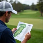 Golfer strategizing at Kingswood