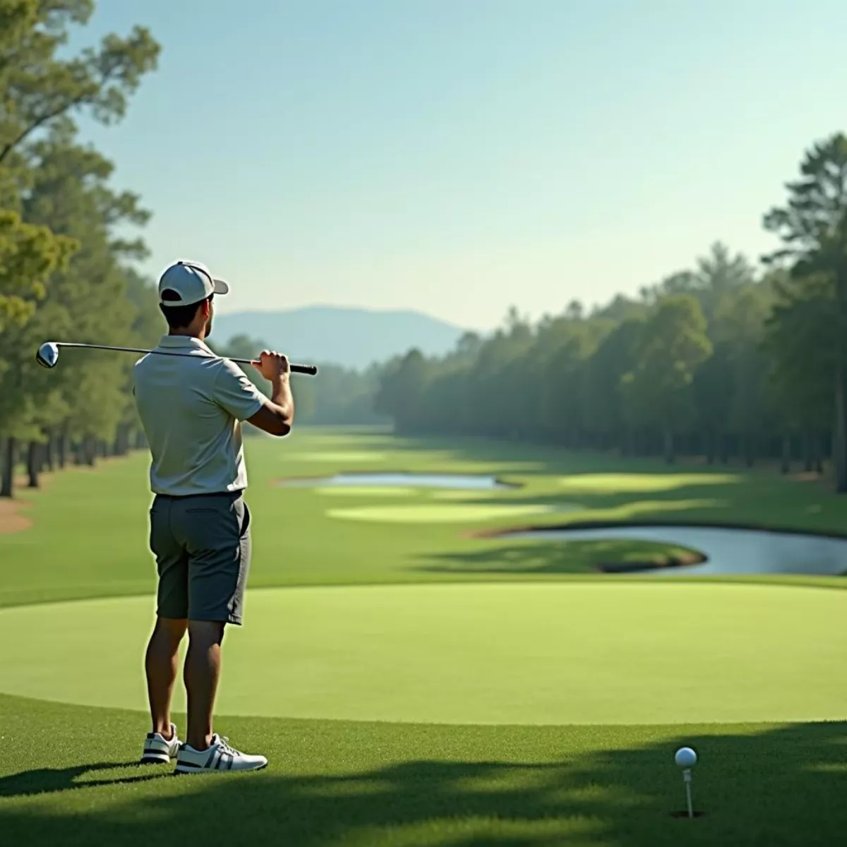 Golfer Planning Next Shot