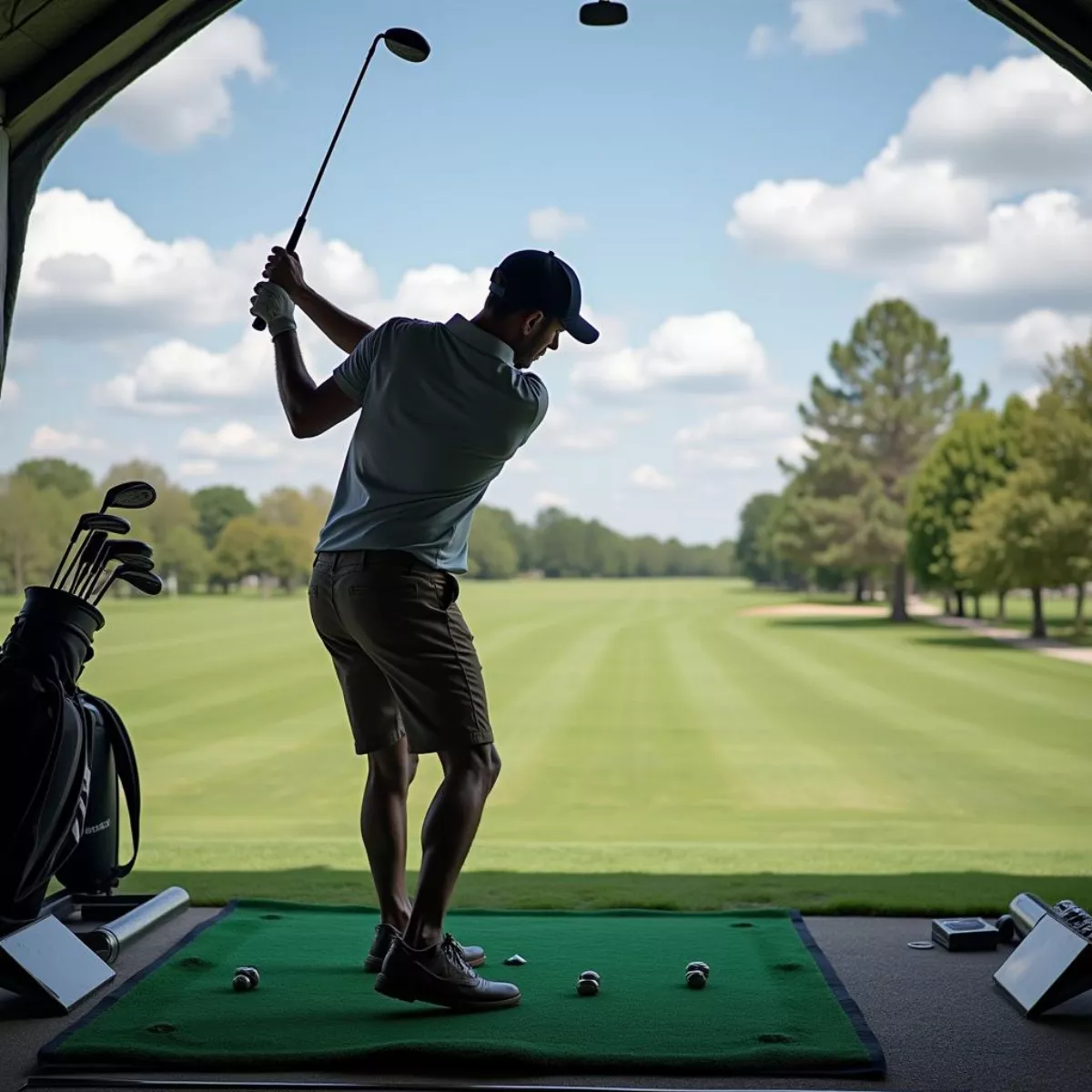 Golfer At The Practice Range