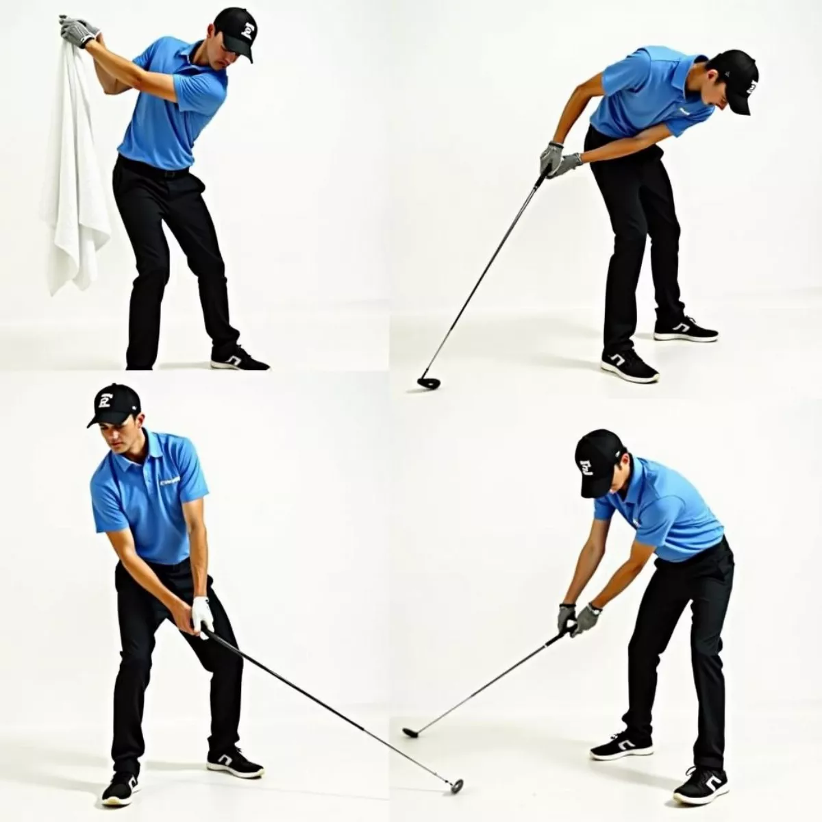 Golfer Performing Drills For Swing Improvement