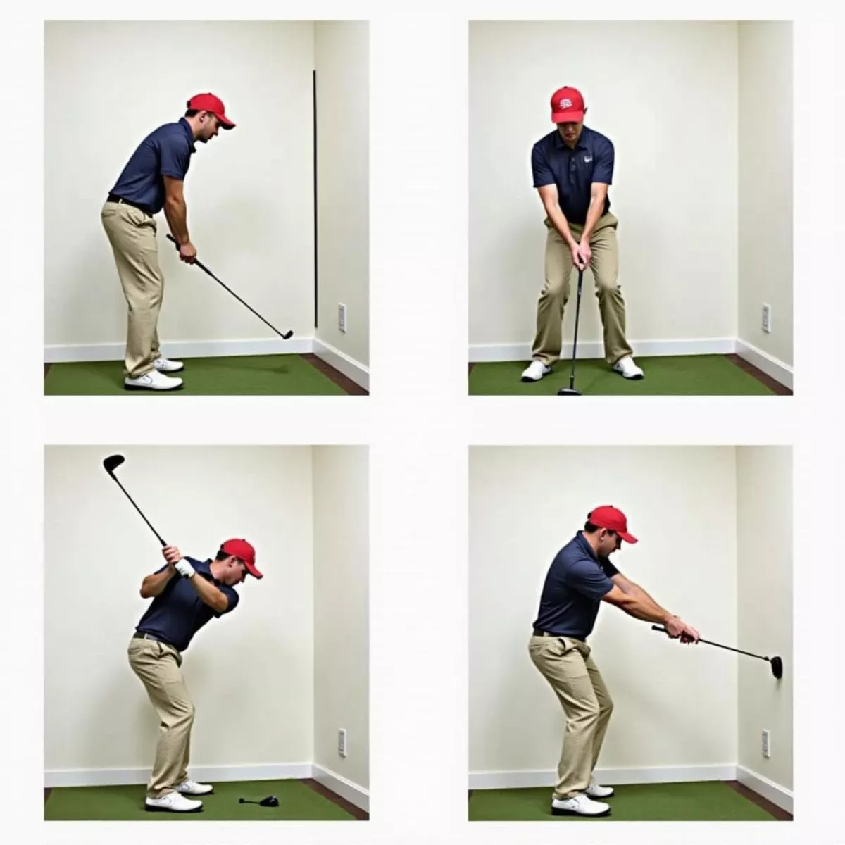 Golfer Practicing Hip Turn Drills