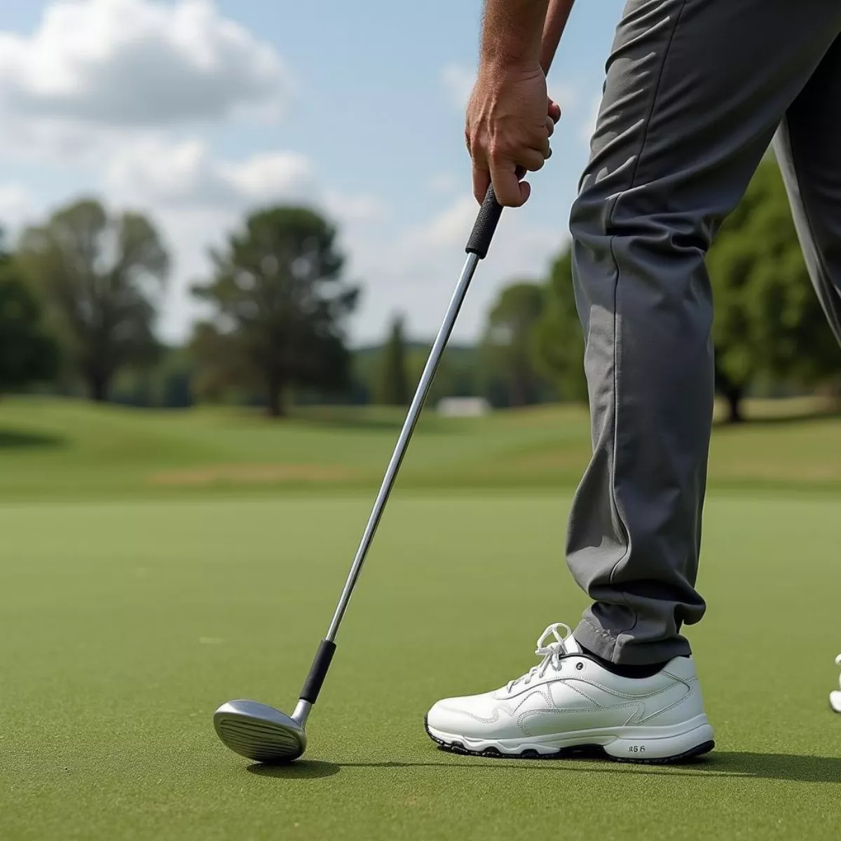 Golfer Practicing Putter Grip