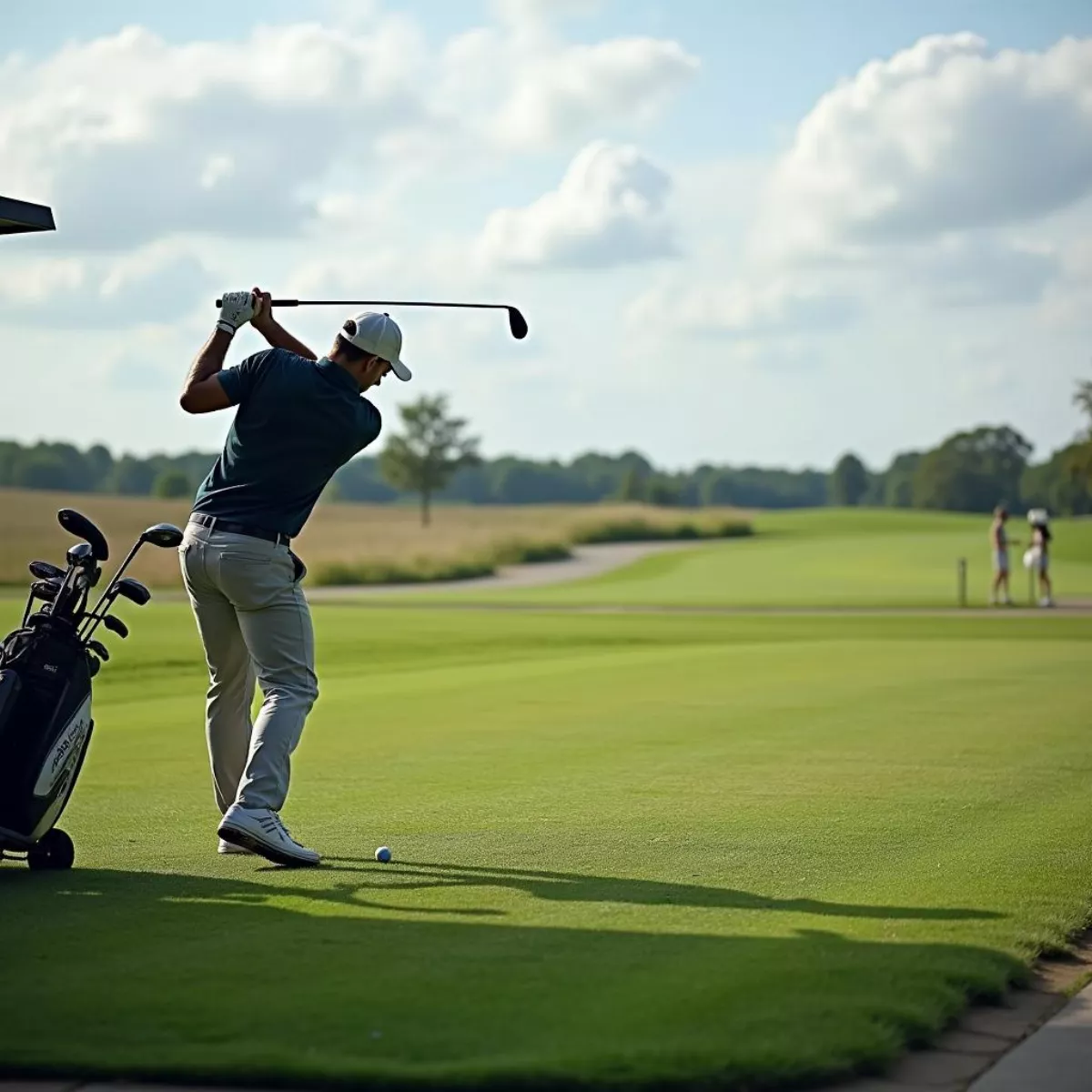 Golfer Practicing Rough Shot