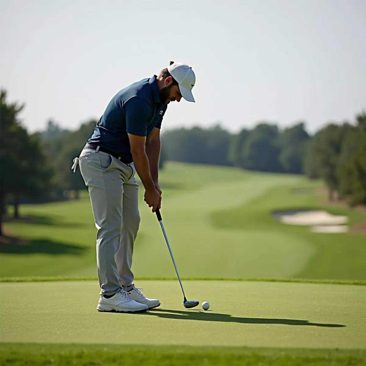 Golfer Practicing Chipping