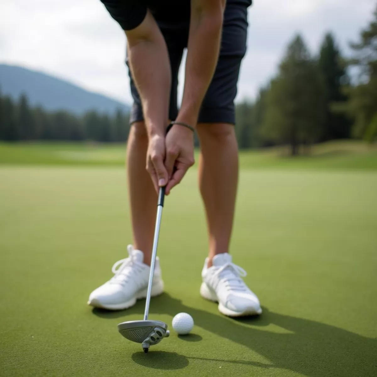 Golfer Practicing Chipping