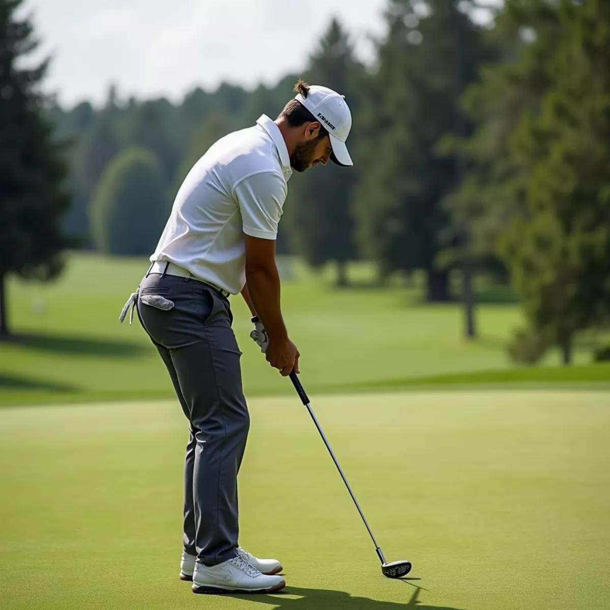 Golfer Practicing Chipping