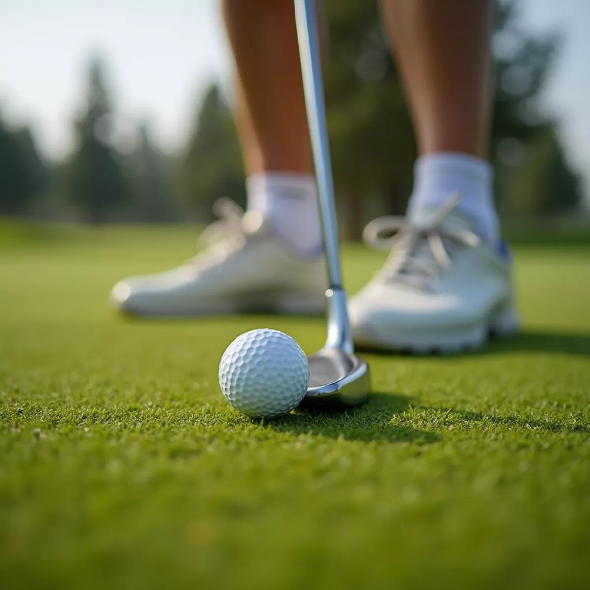 Golfer Practicing Chipping