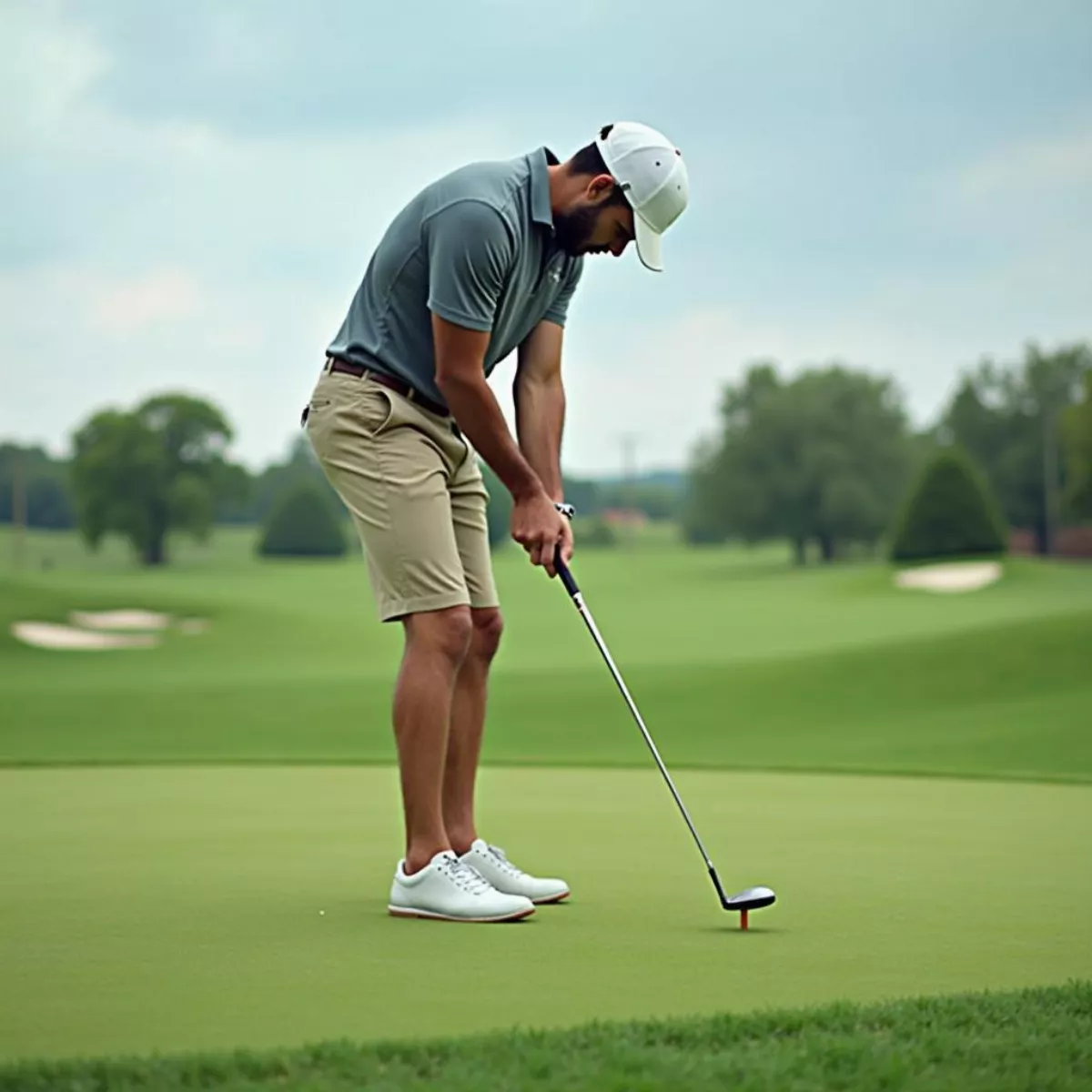 Golfer Practicing Short Game