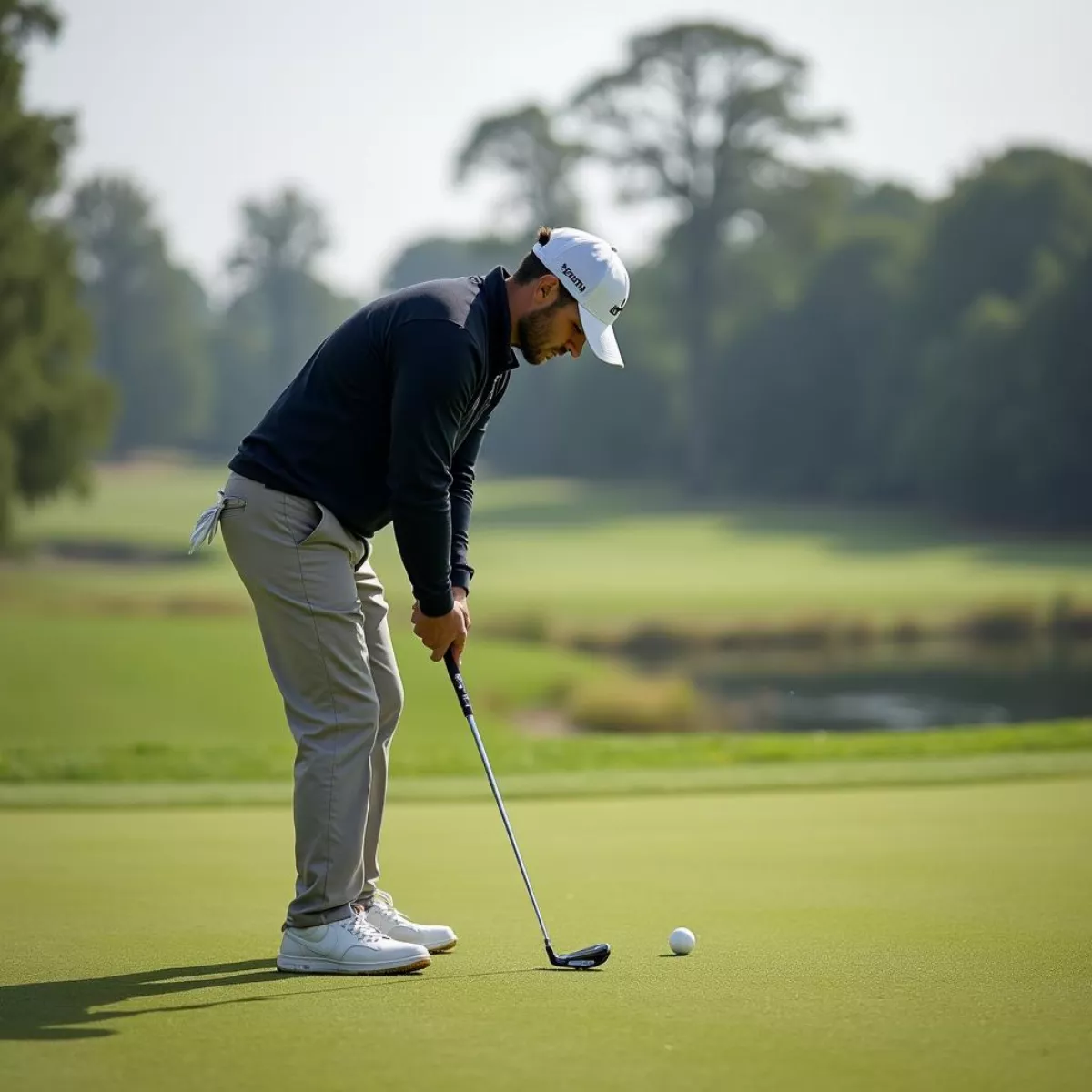 Golfer Practicing Chipping