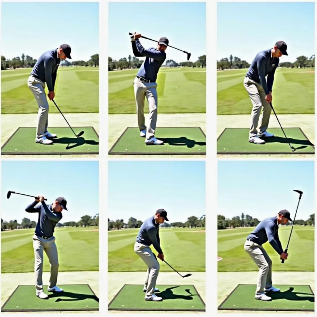 Golfer Practicing Tight Lie Drills