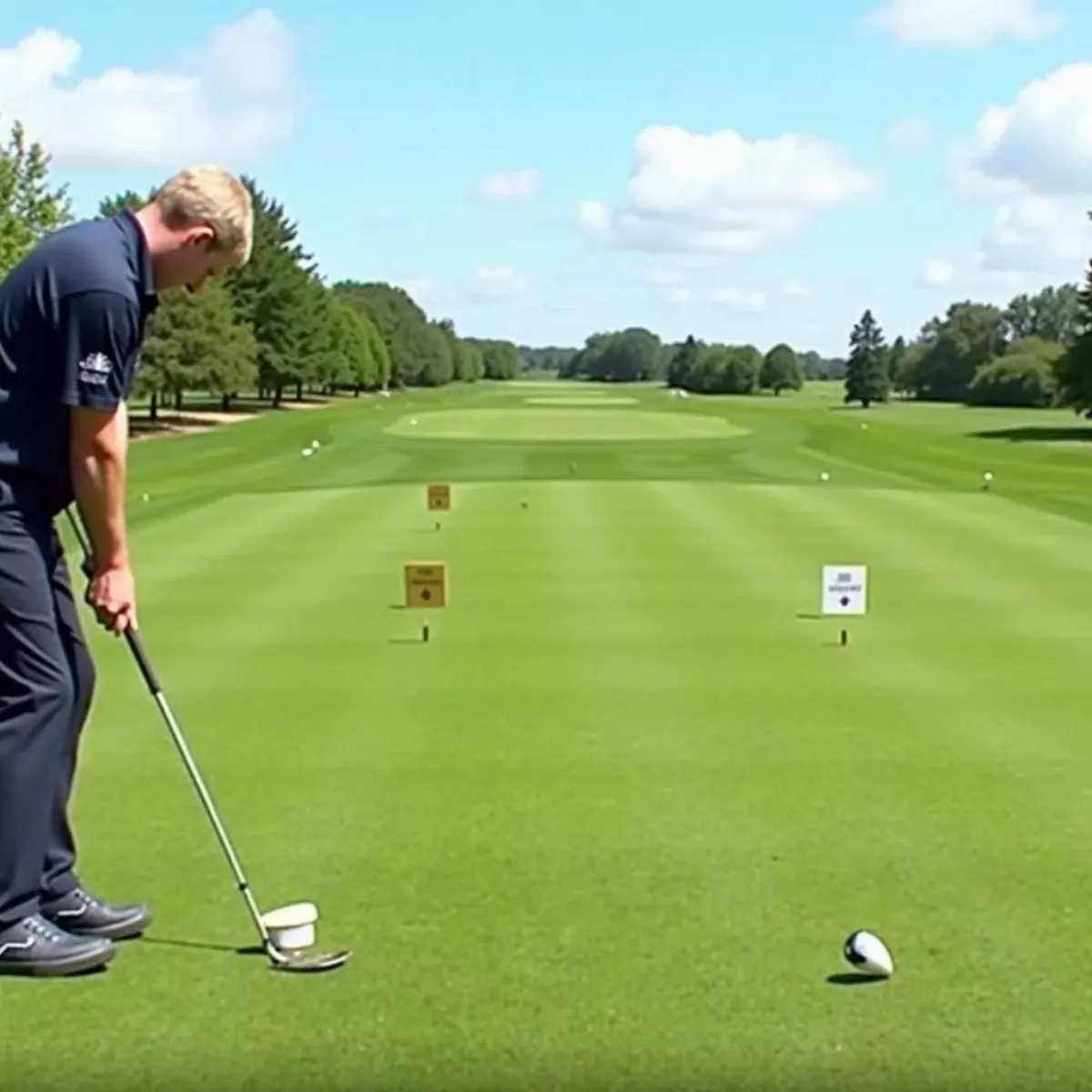 Golfer Practicing Wedge Shots