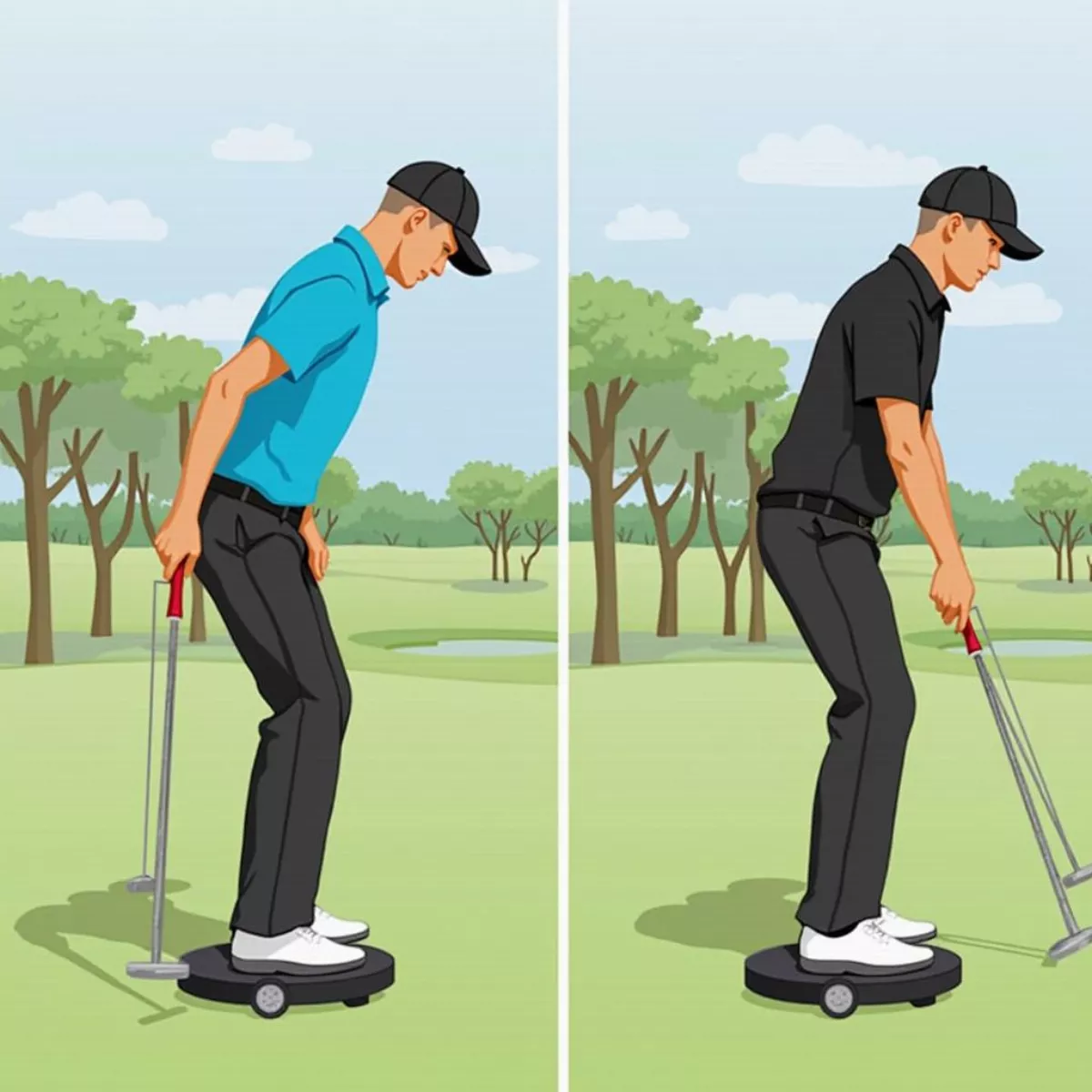 Golfer Performing A Weight Transfer Drill