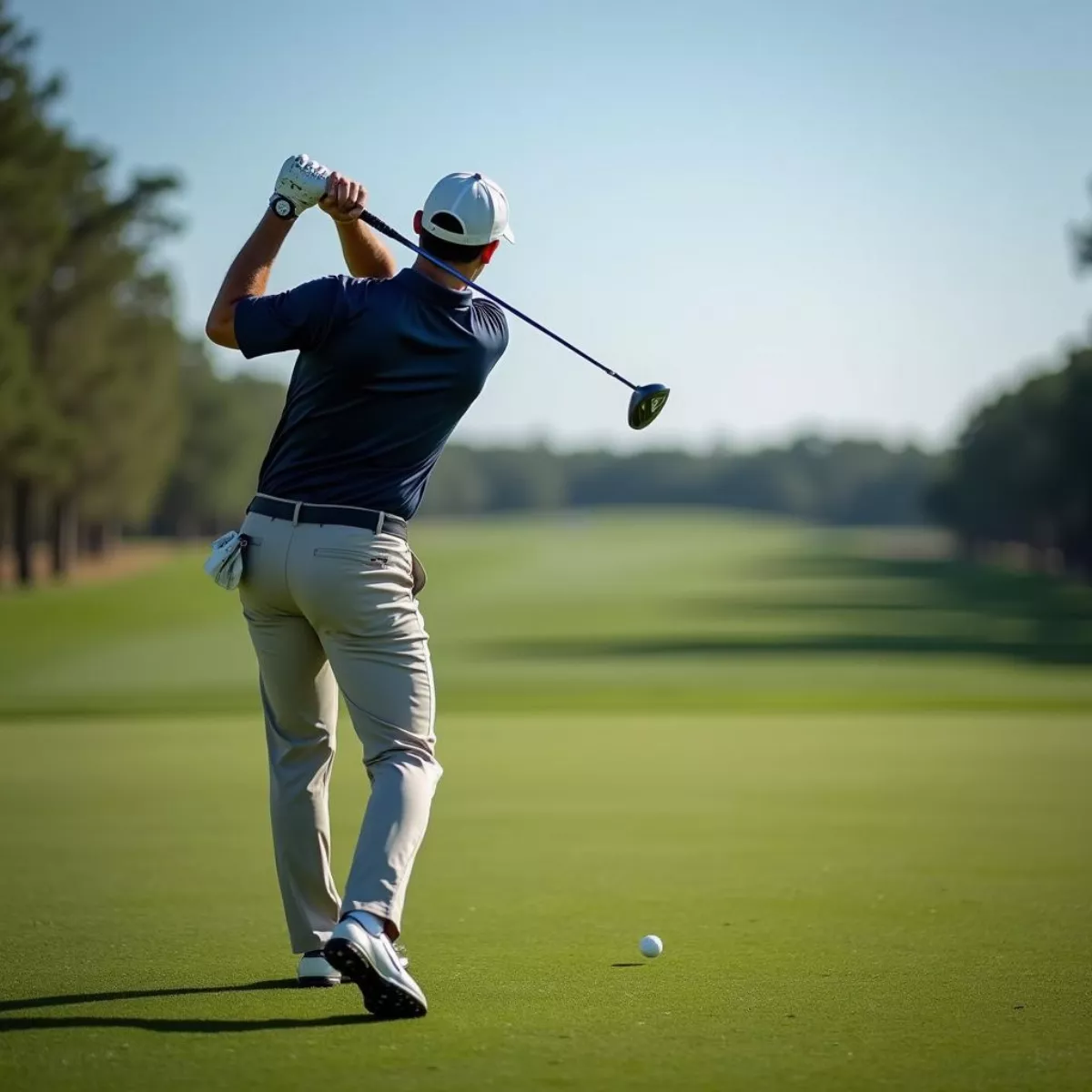 Golfer Preparing For Approach Shot