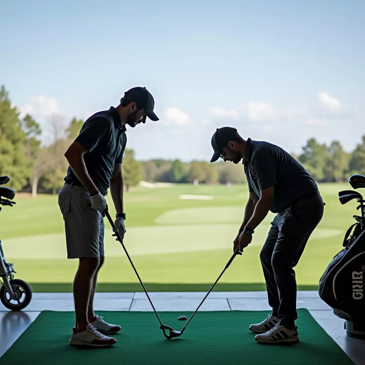 Golfer Preparing For Tournament