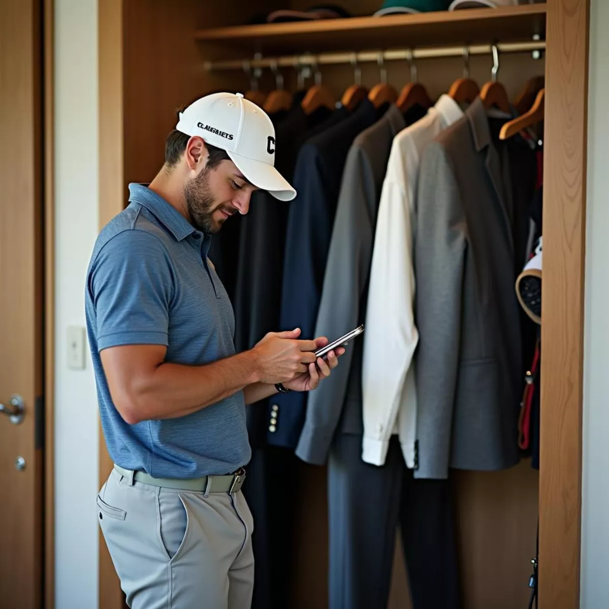 Golfer Preparing Outfit For Torrey Pines