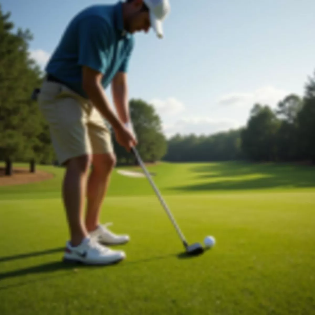 Golfer Preparing To Tee Off At Westbrook Village