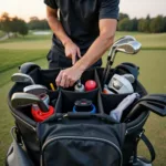 Golfer Organizing Their Travel Bag