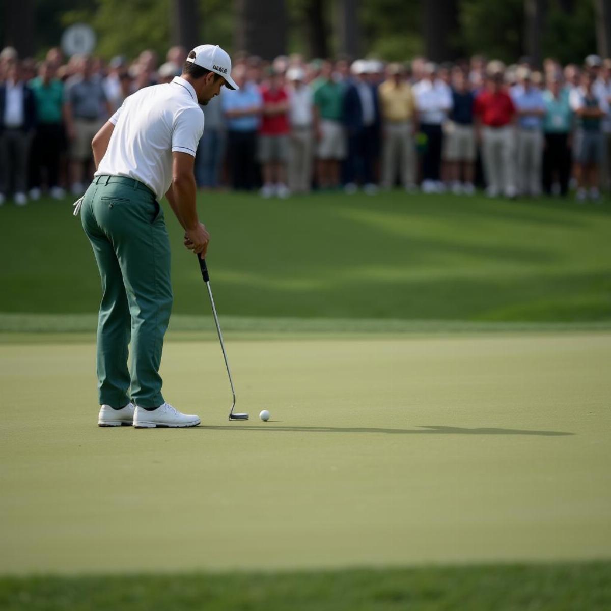 Golfer Putting on Augusta Green