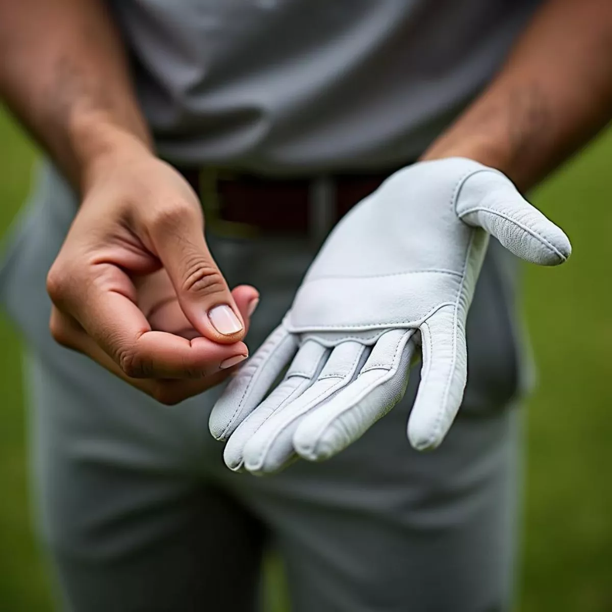 Golfer Wearing A Glove