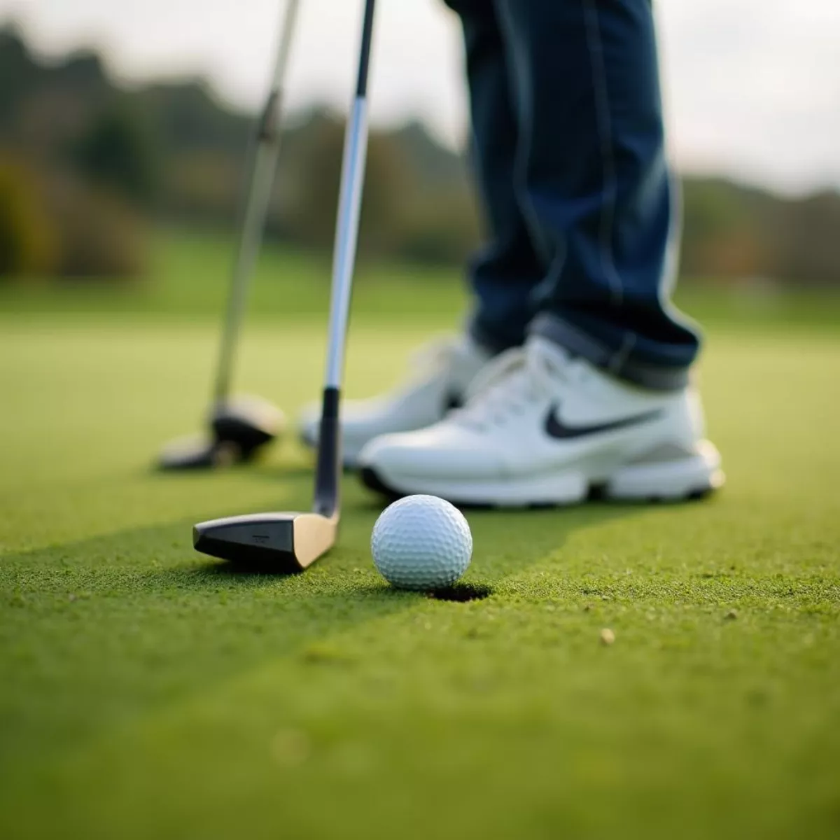 Golfer Putting On Green