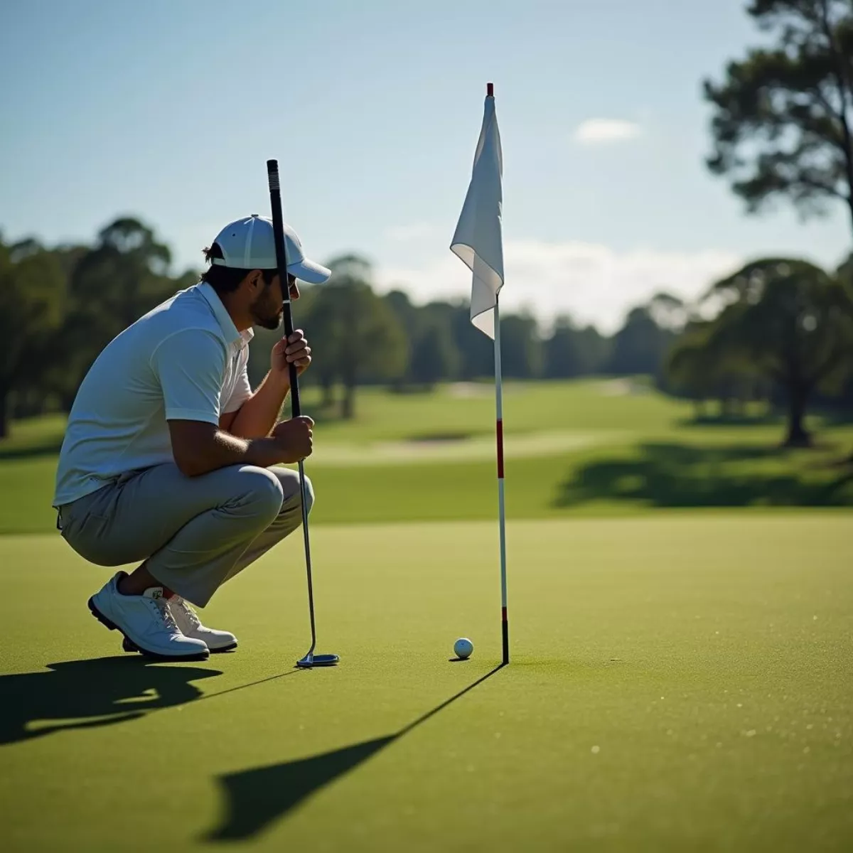  Golfer Putting On The Green