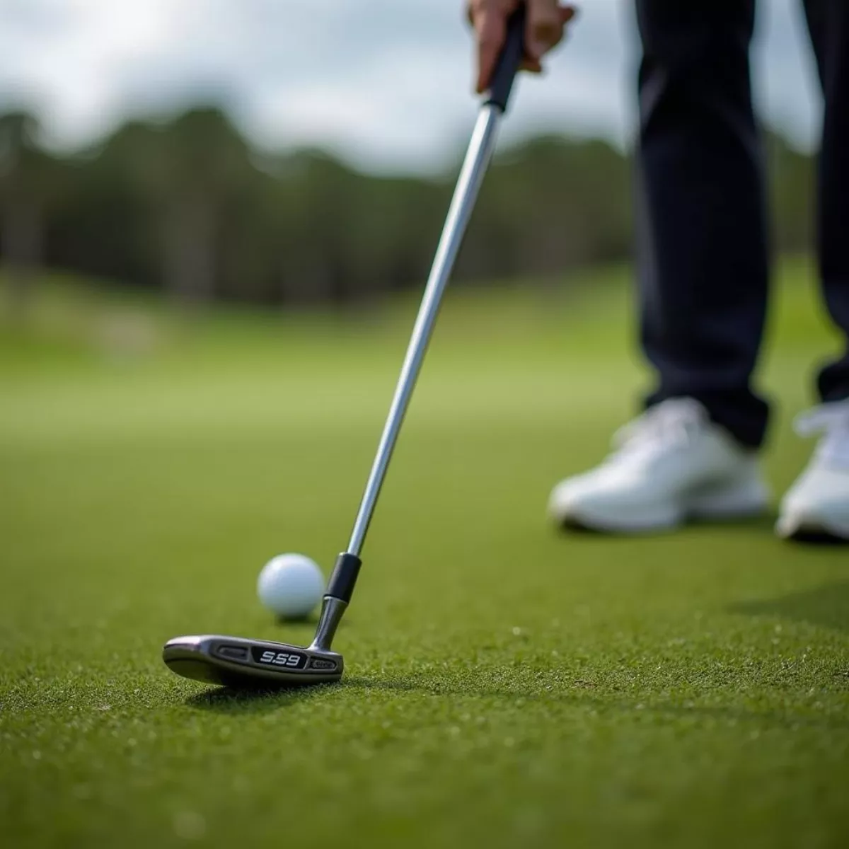 Golfer Putting On Green