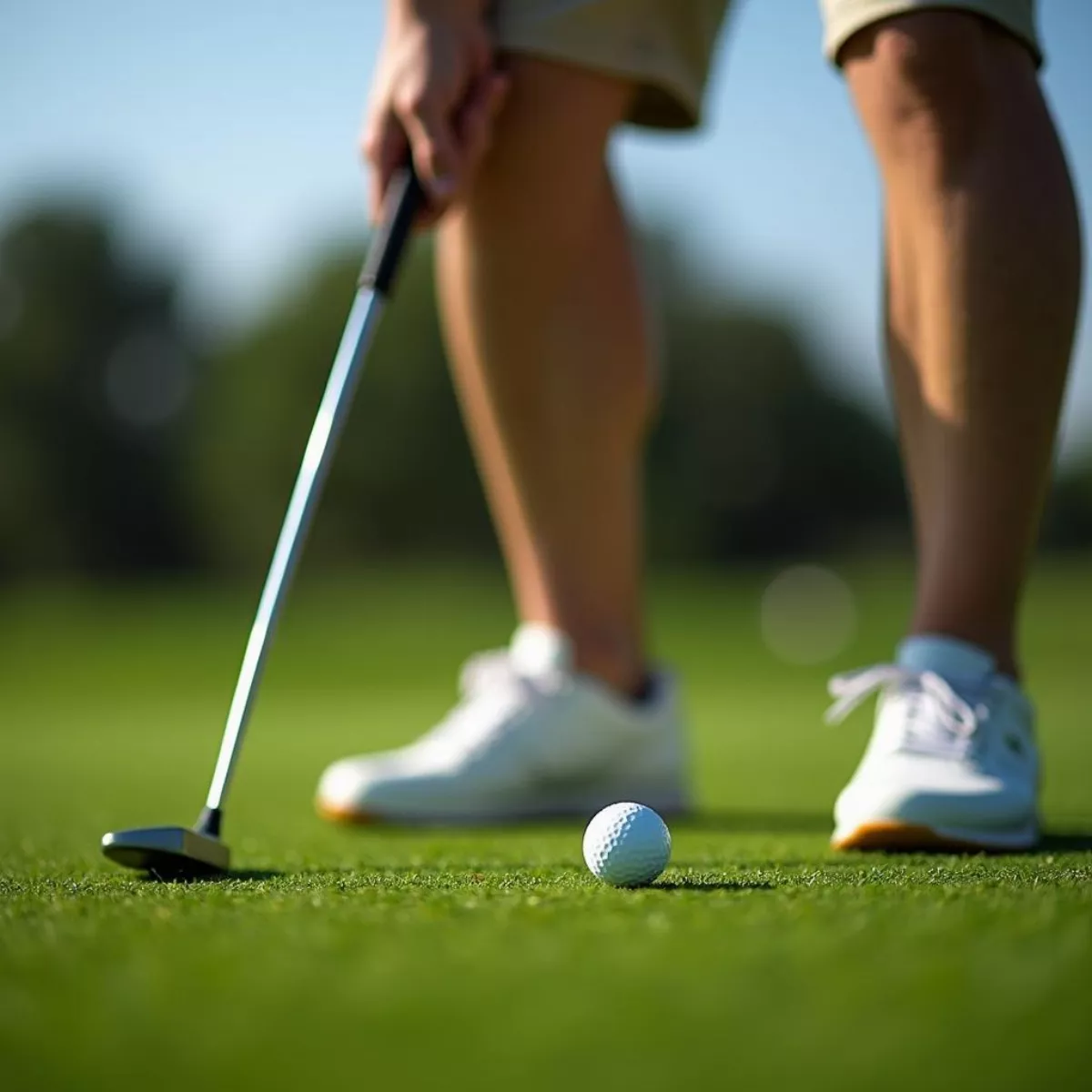 Golfer Putting On The Green