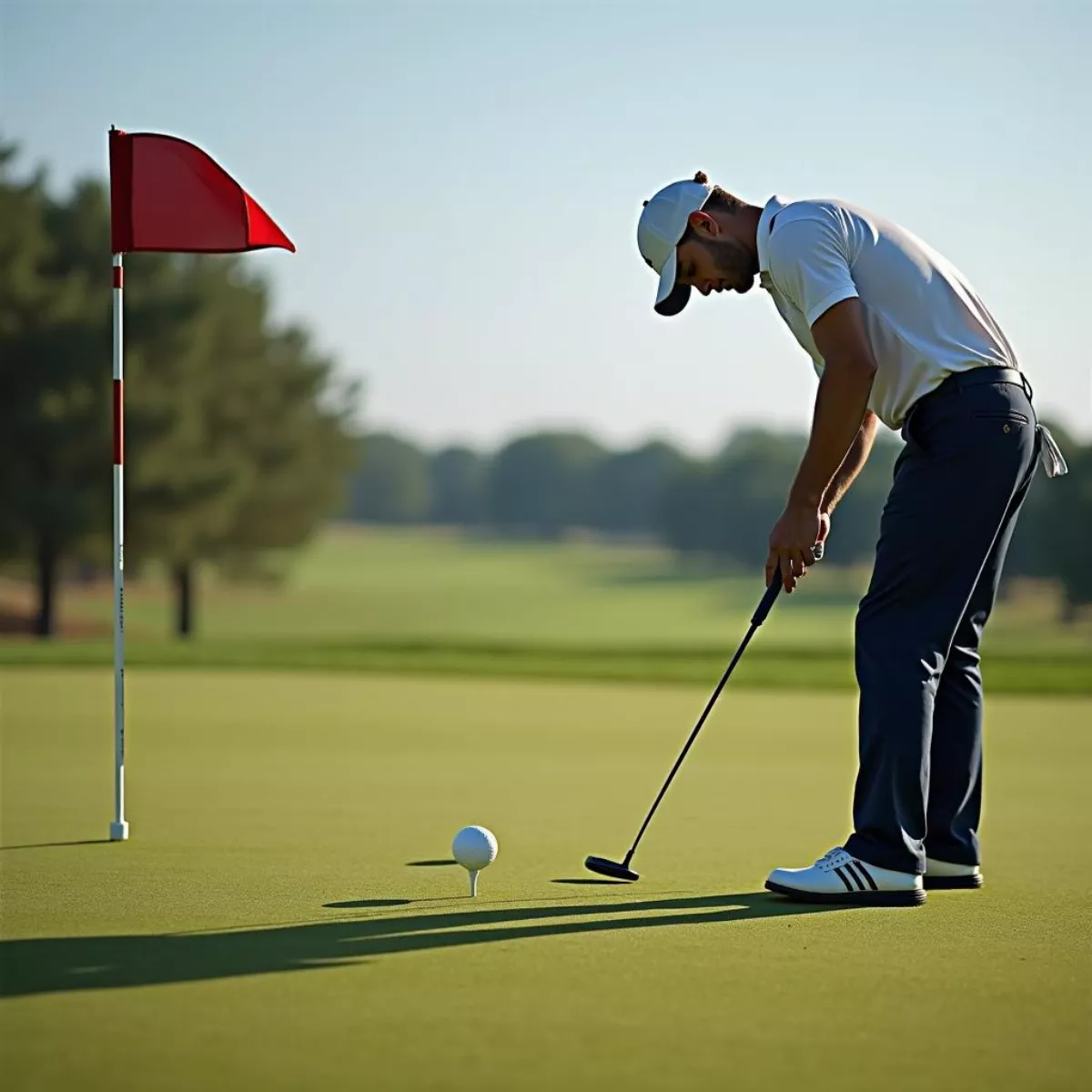 Golfer Putting On Green