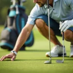 Golfer Putting On The Green