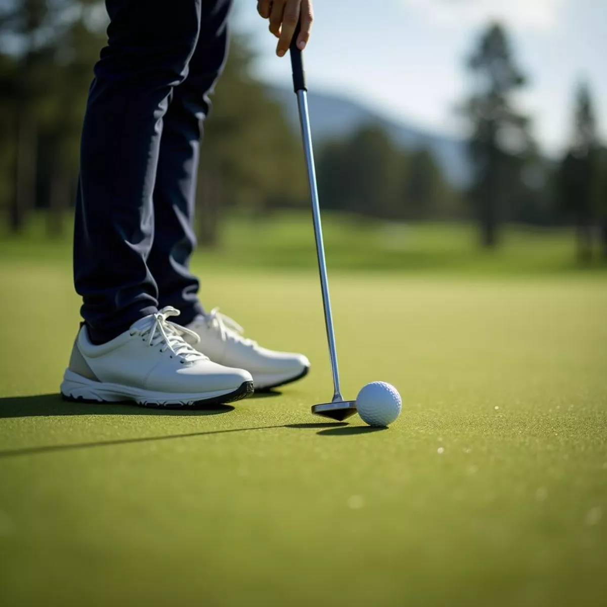 Golfer Putting On The Green