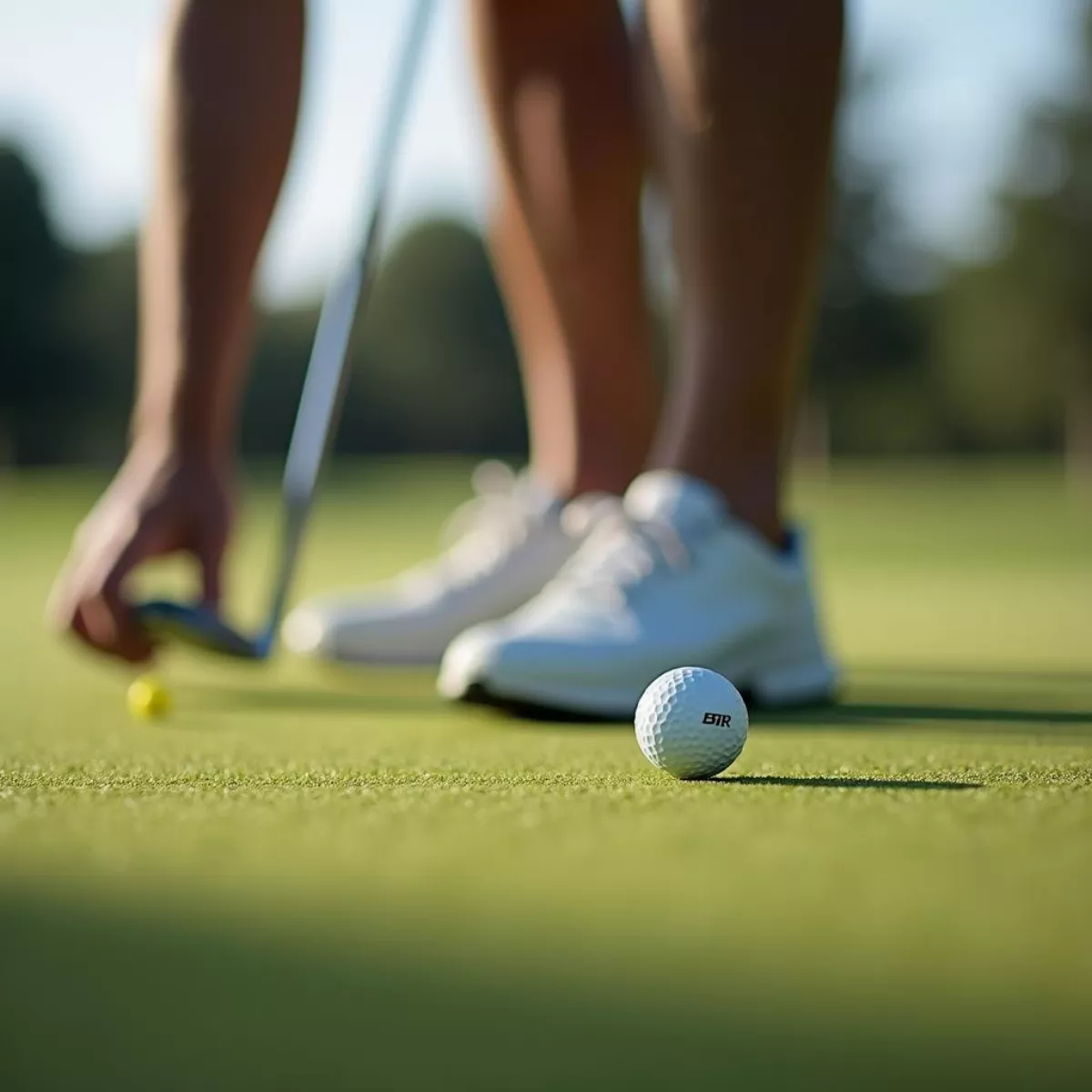 Golfer Putting On Green