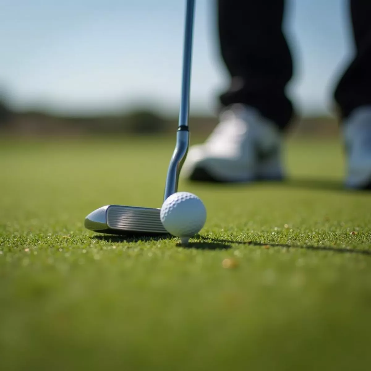 Golfer Putting On Green