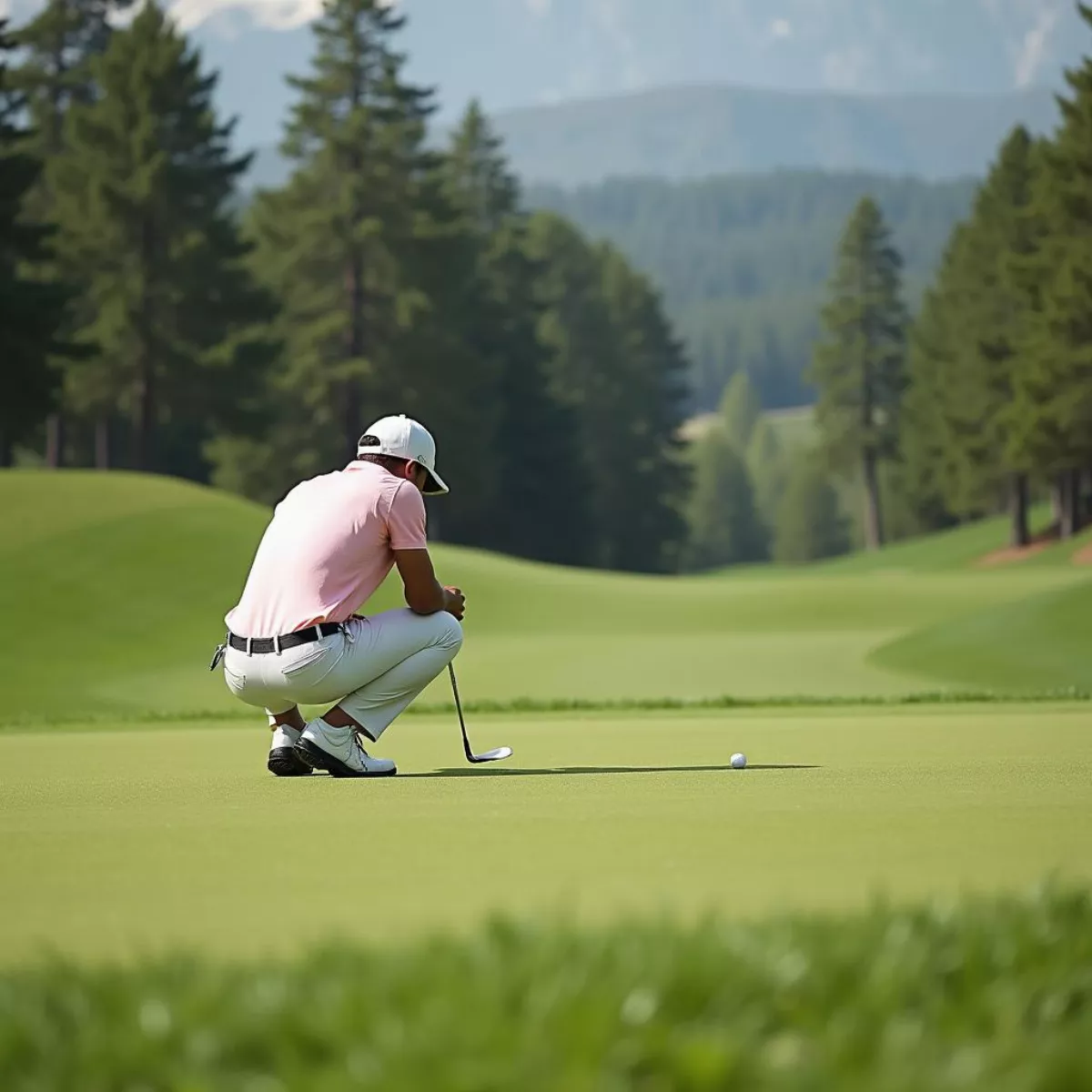 Golfer Reading Green