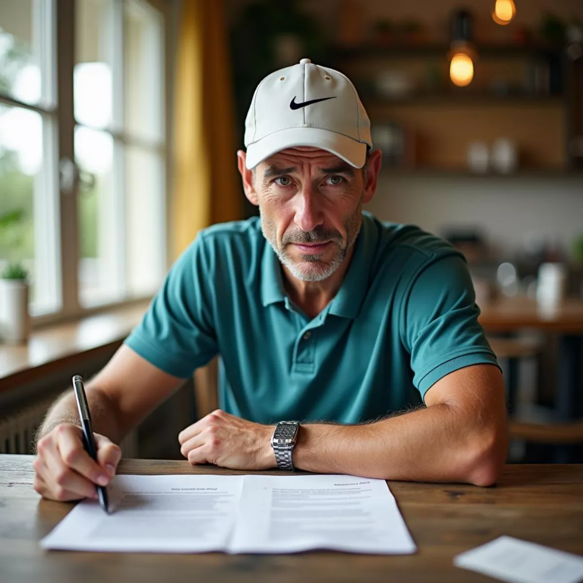 Golfer Reviewing Membership Agreement