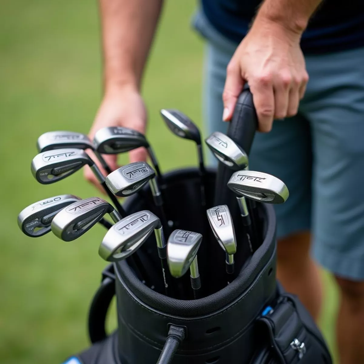 Golfer Selecting Club From Bag