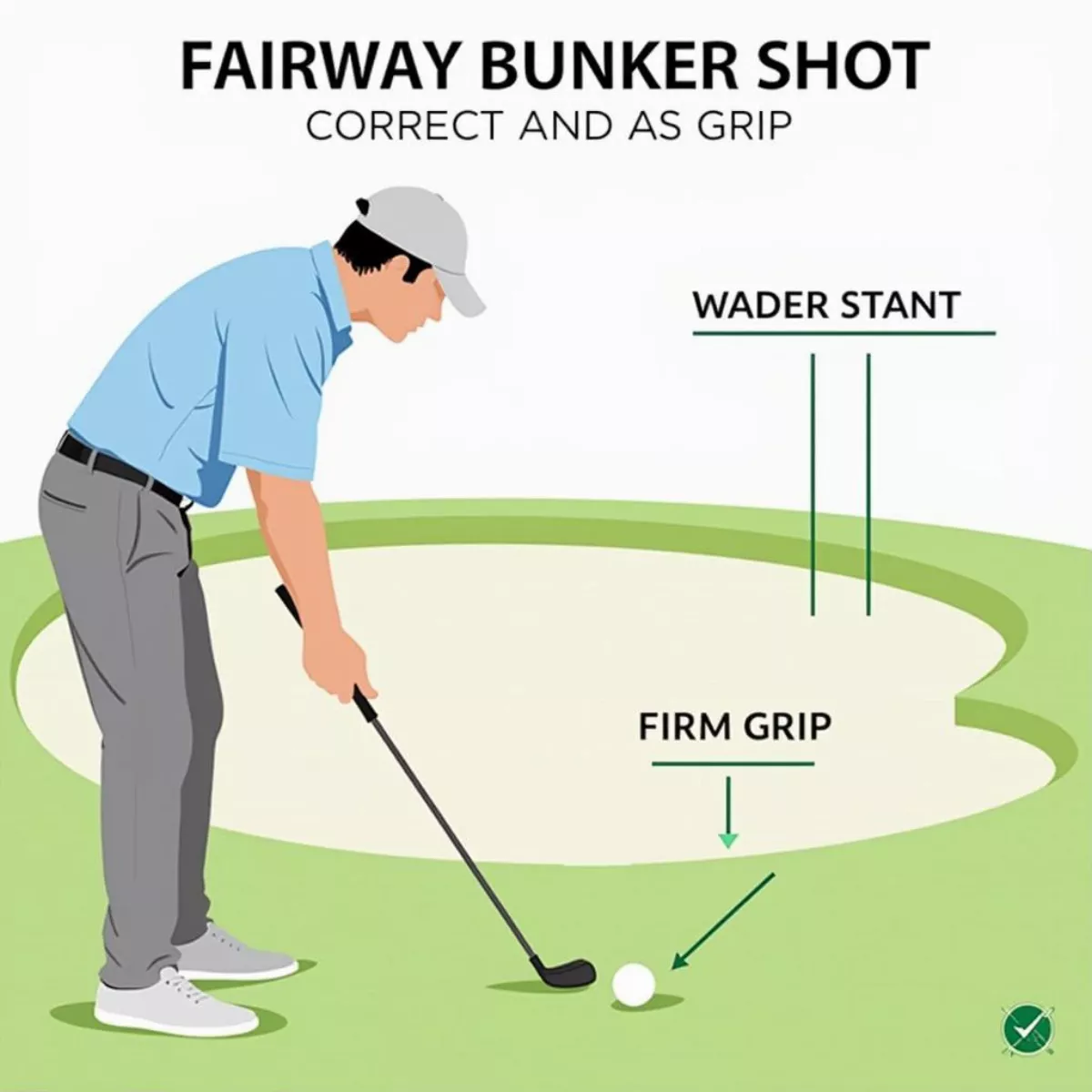 Golfer Stance In Fairway Bunker