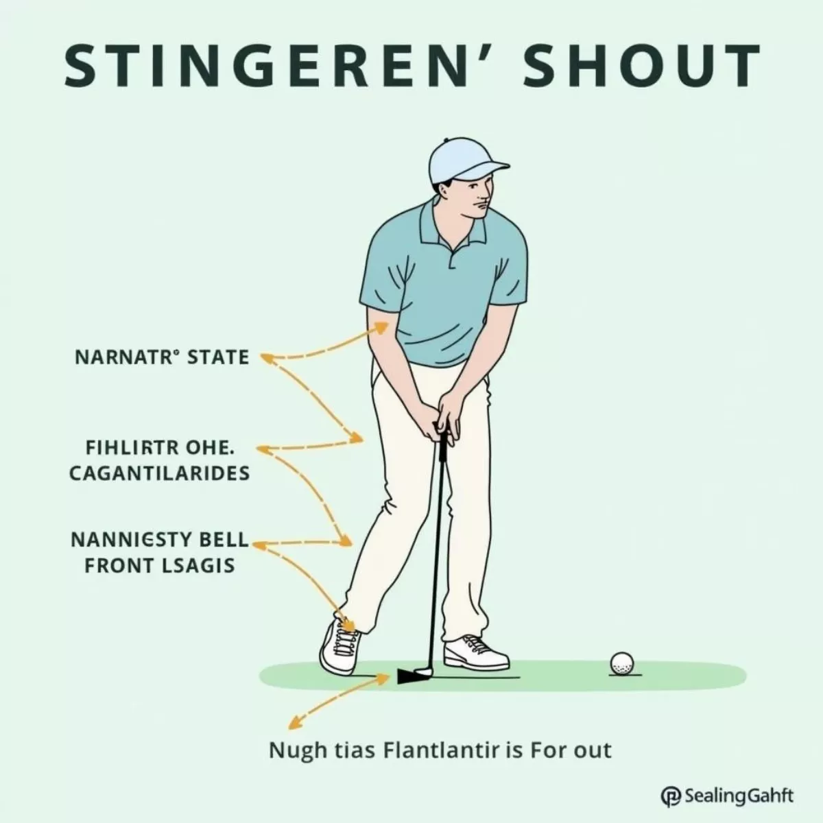 Golfer Stance For Stinger Shot