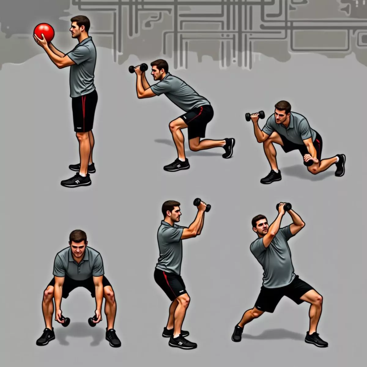 Golfer Performing Strength Training Exercises