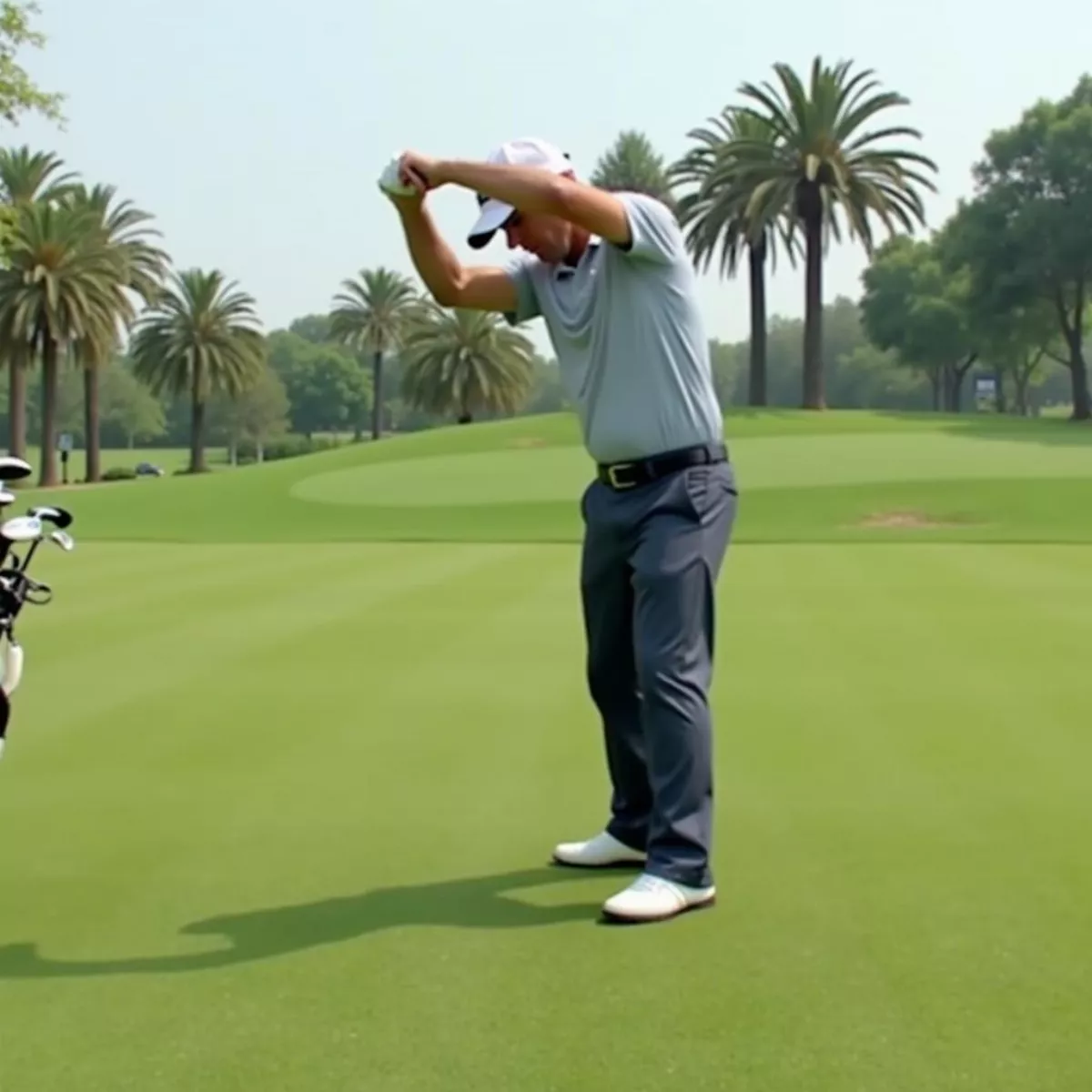 Golfer Stretching Before A Round