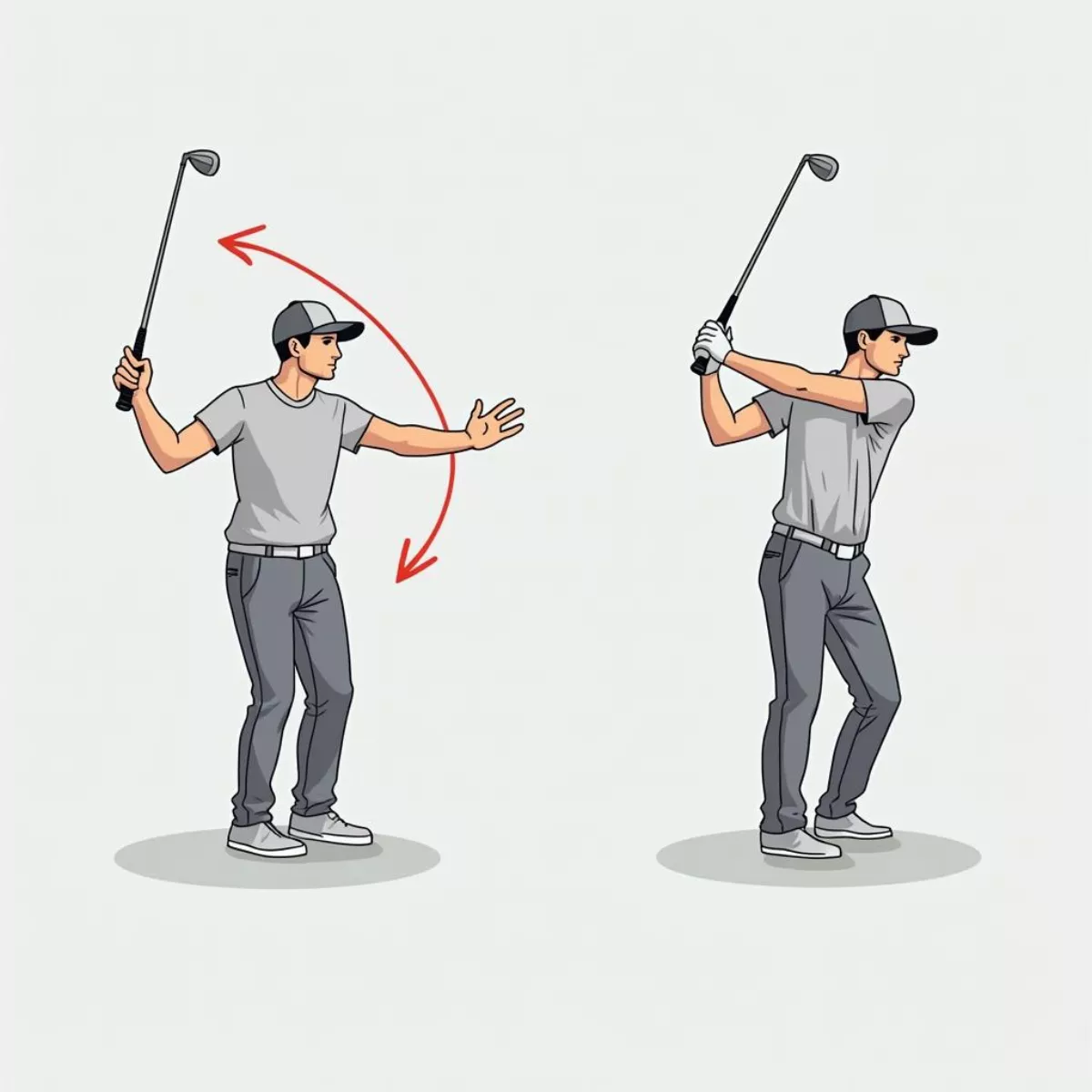 Golfer Swing Path Illustration