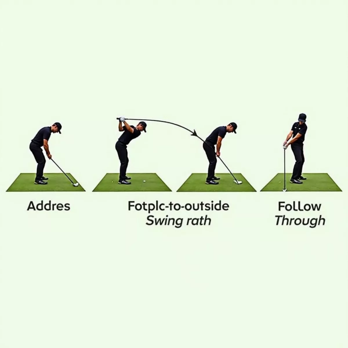 Golfer Demonstrating Swing Path For A Draw