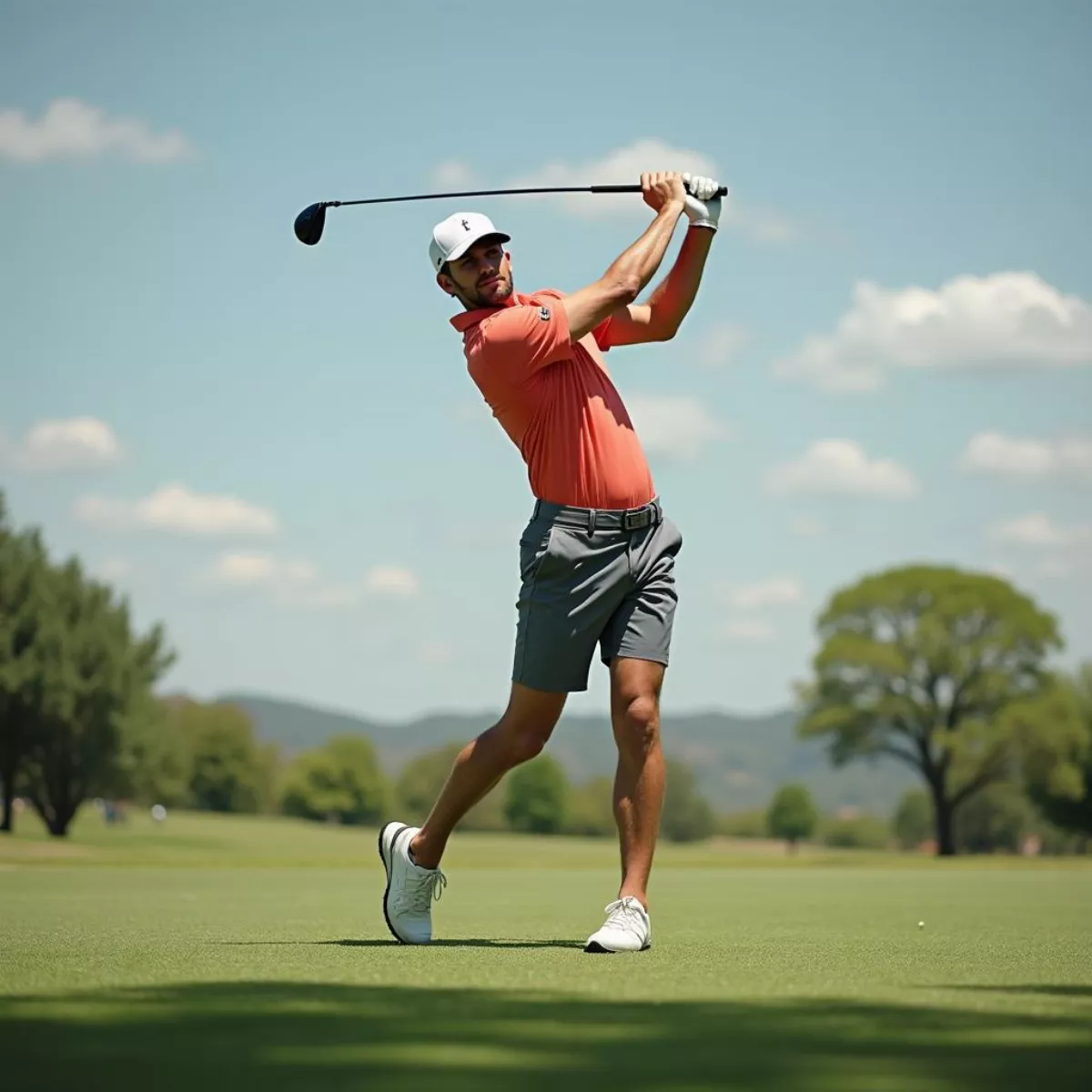 Golfer Taking A Swing