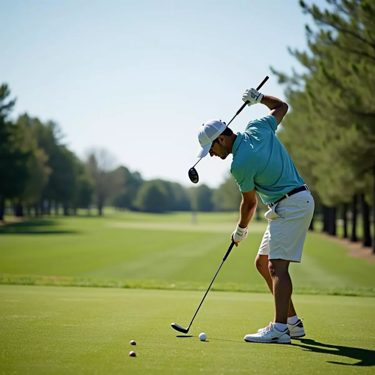 Golfer Taking A Swing