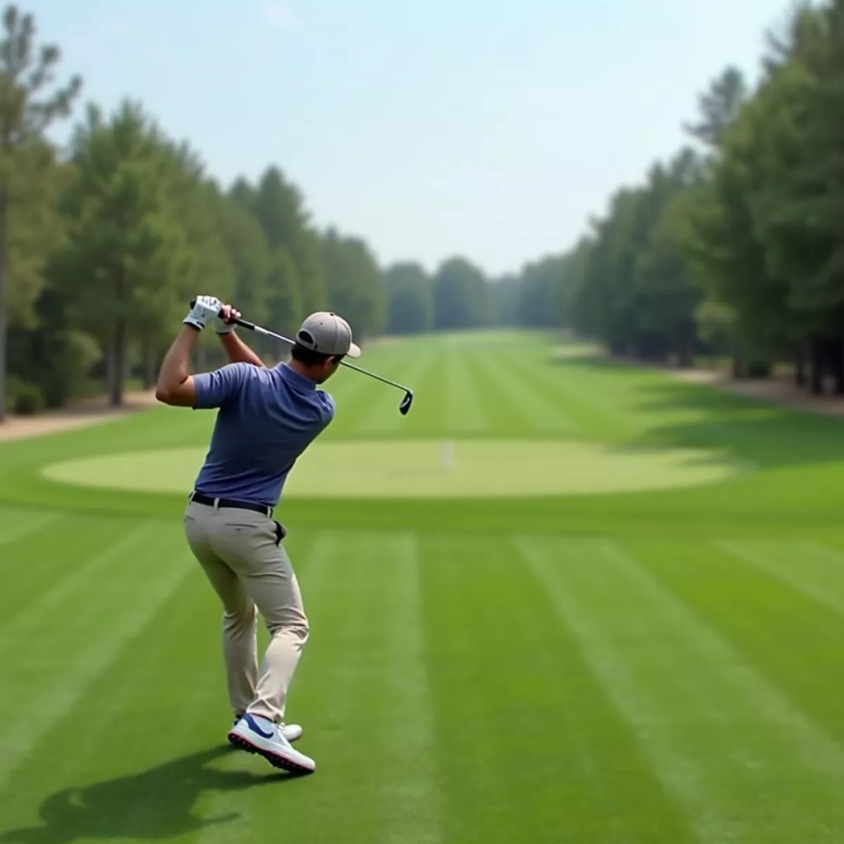 Golfer Taking An Approach Shot