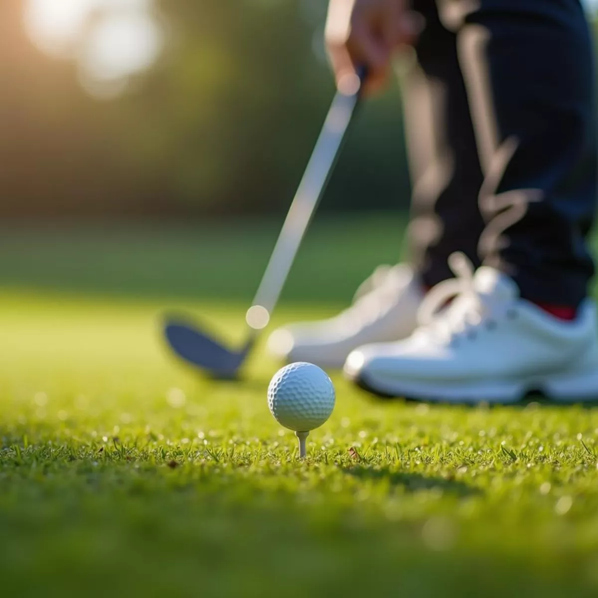 Golfer Using Driver With High Tee