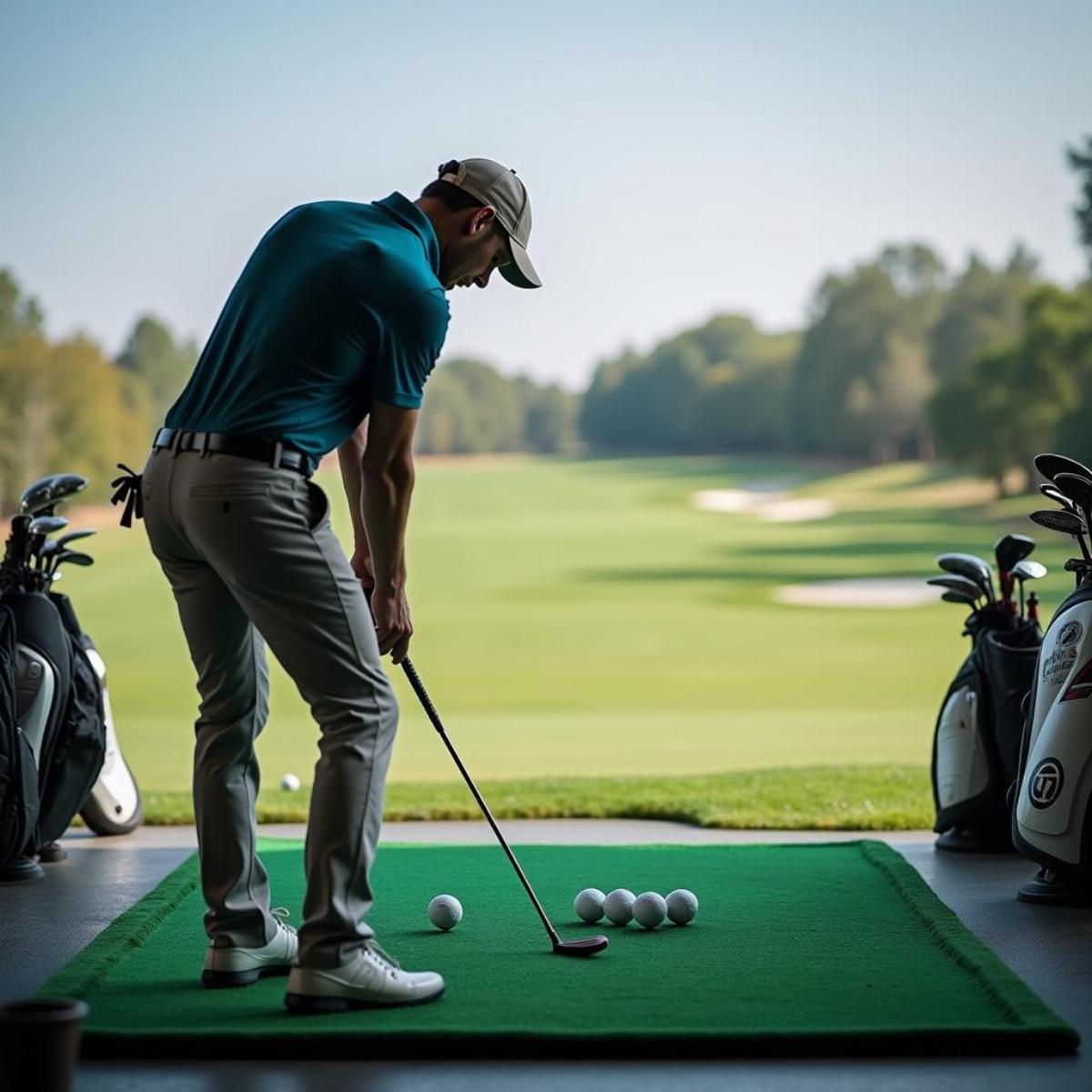 Golfer Testing Golf Balls On The Course