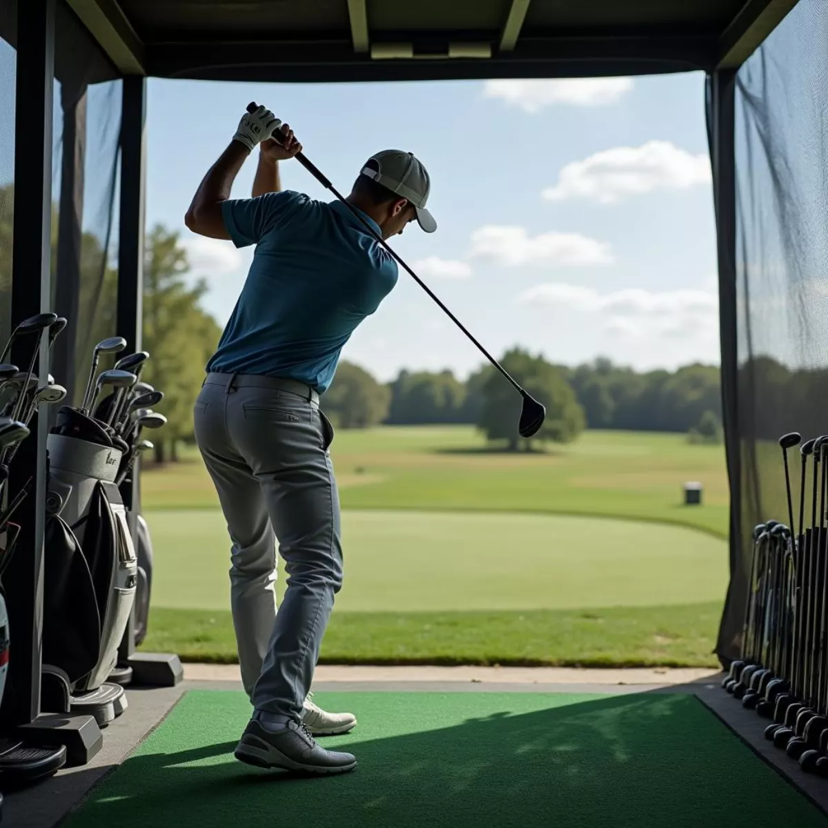 Golfer Testing Different Driver Shafts