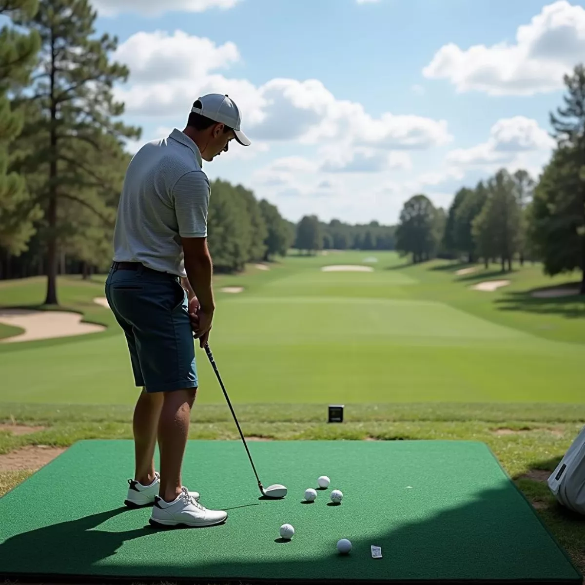 Golfer Testing Different Golf Balls