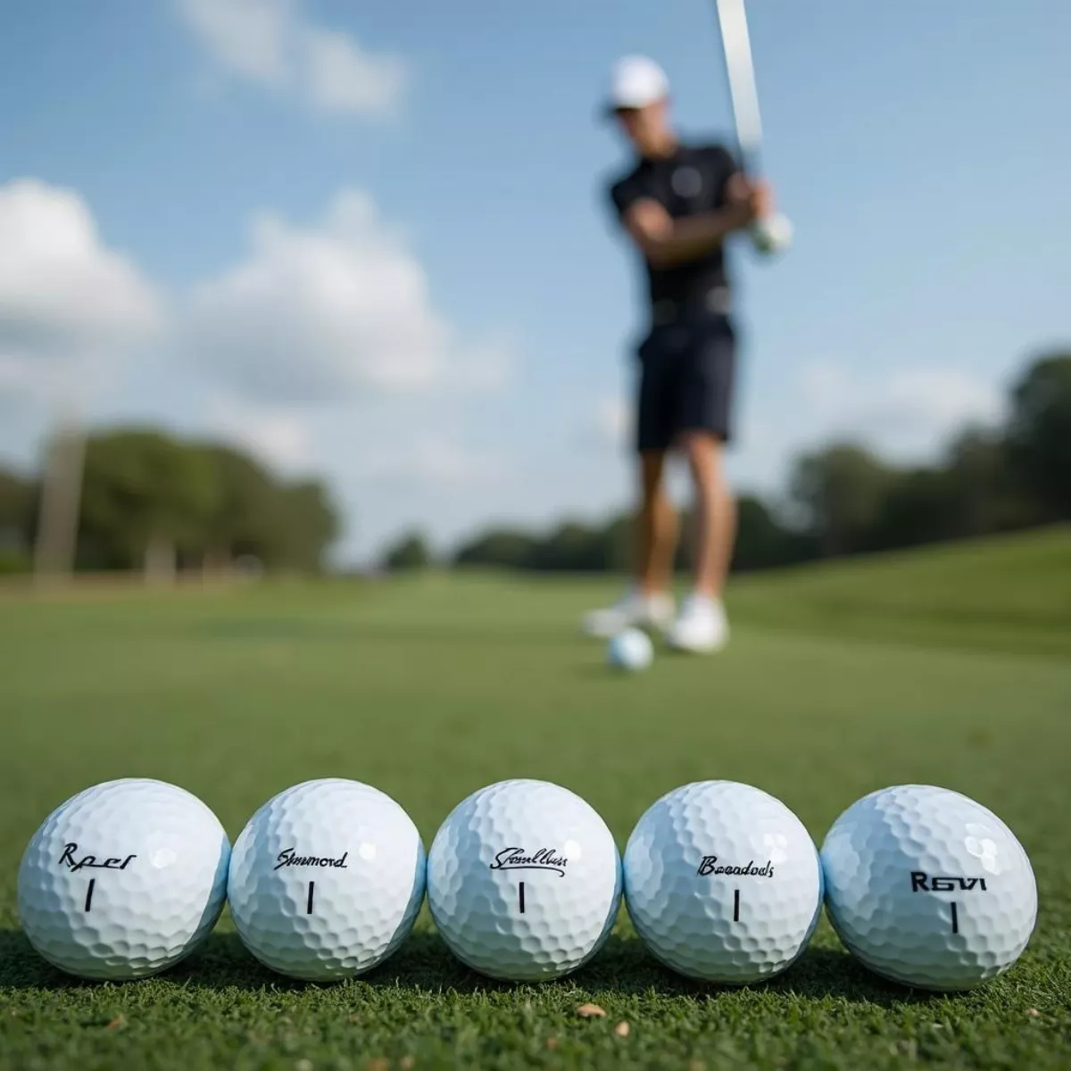 Golfer Testing Golf Balls