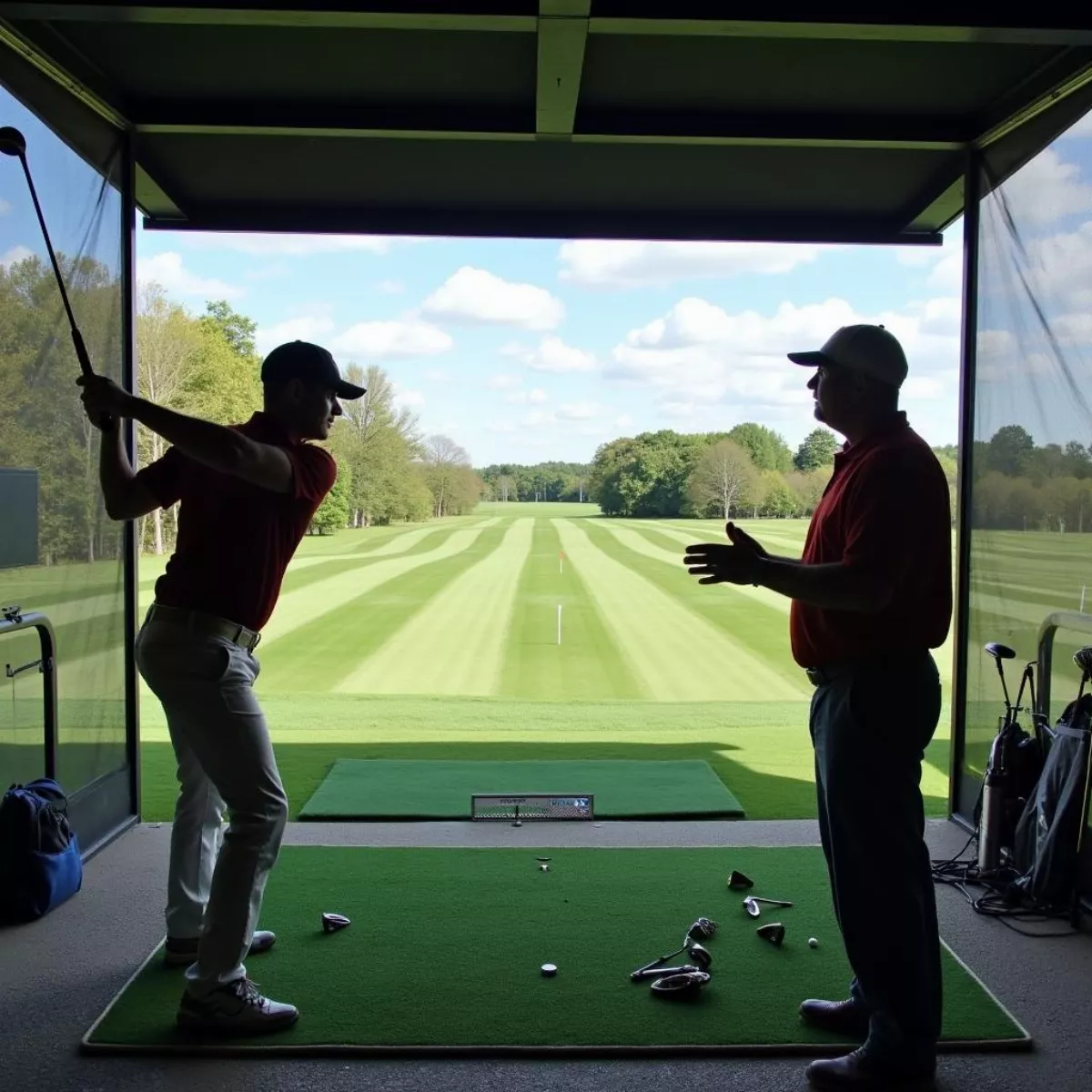 Golfer Testing Irons